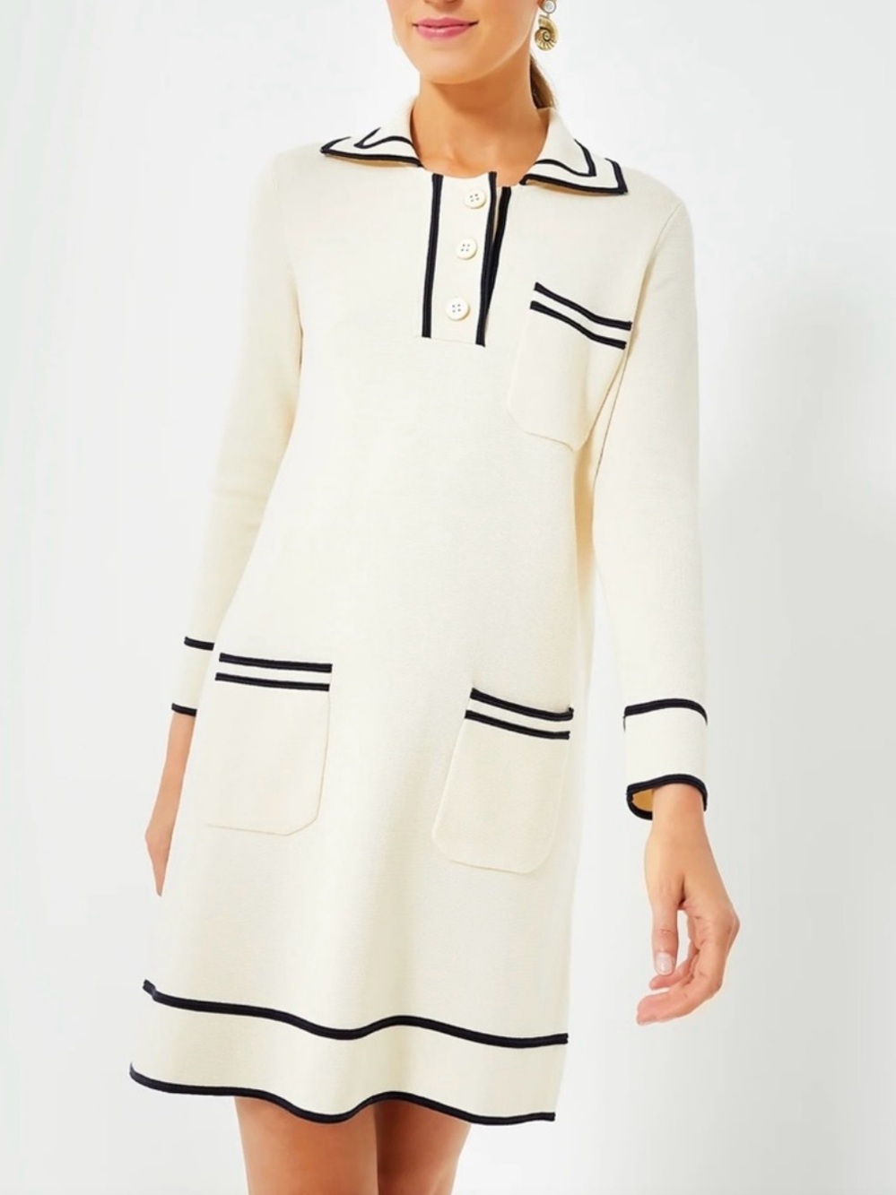 Tuckernuck Eleonora Cream Knit Mini Dress